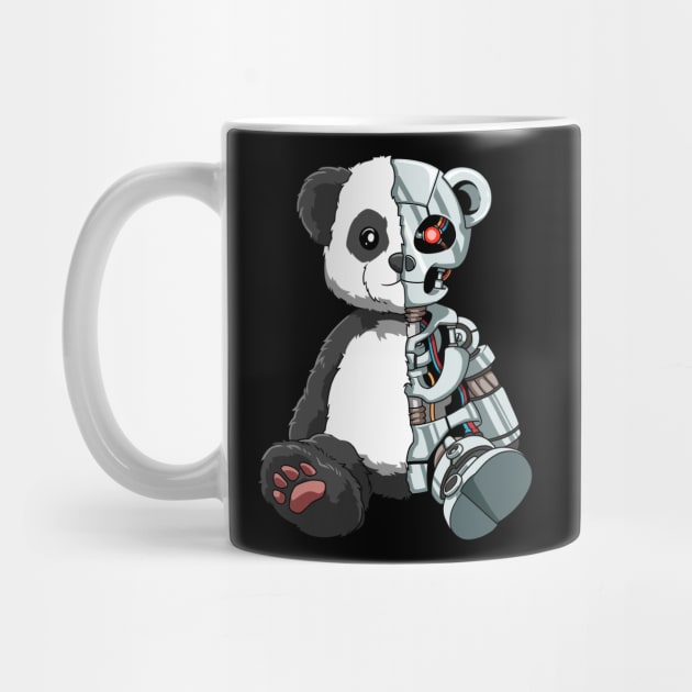 Cute Panda Bear Scary Robot Cybernetic Animal Lover by melostore